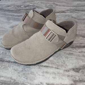 Chaco Size 7 Women's Paonia Casual Textured Leather Shoes In "Natural" Tan